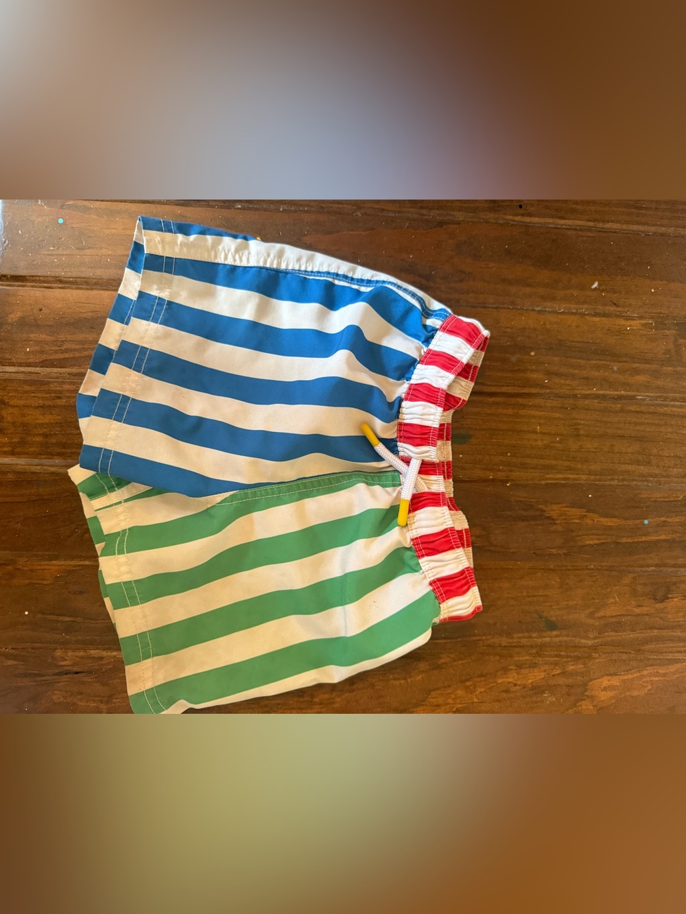 Boden Kids swim trunks Bottoms White with Red Trim